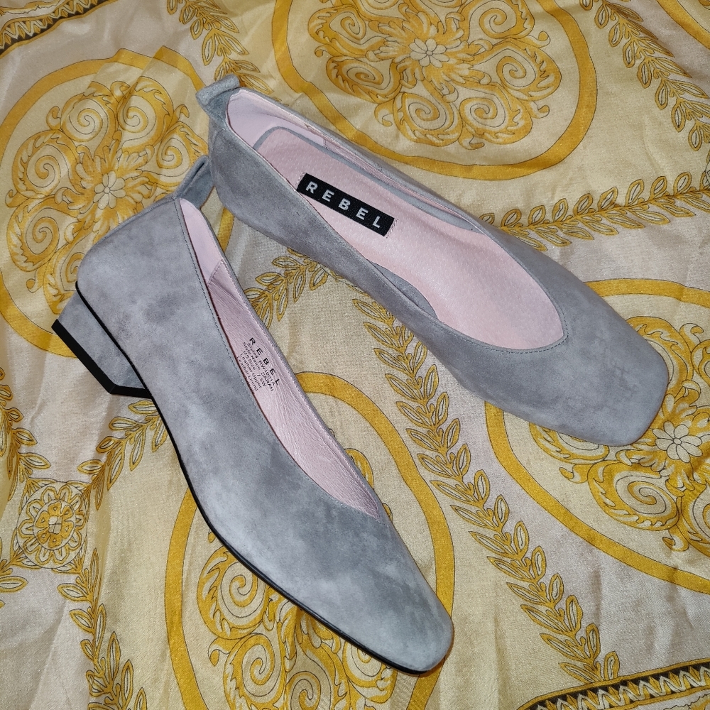 New REBEL sarah square toe suede leather flat size 7.5